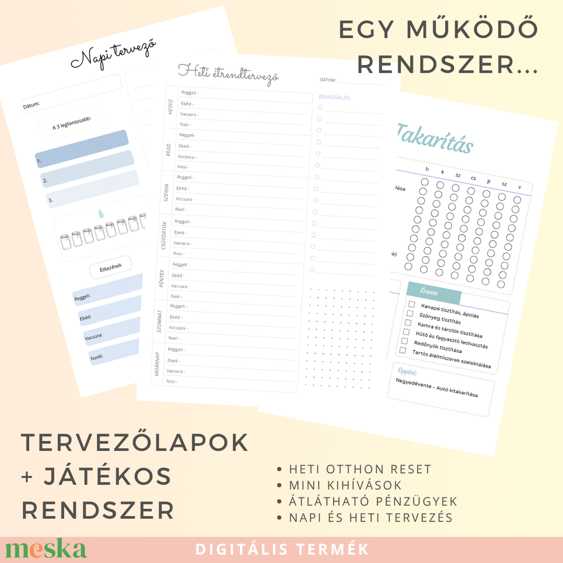 Otthon, ami működik - Játékos kihívásokkal és tervezőlapokkal a könnyebb mindennapokhoz - otthon & életmód - papír, írószer - naptár & tervező - Meska.hu