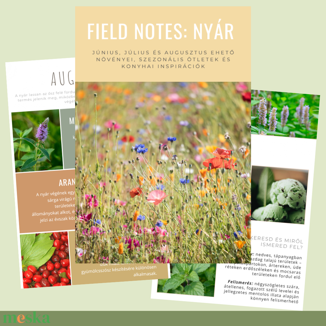 Nyári ehető vadnövények � 9 növény, 18 recept és gyűjtési útmutató (PDF) - otthon & életmód - konyhafelszerelés, tálalás - sütés, főzés - receptfüzet - Meska.hu