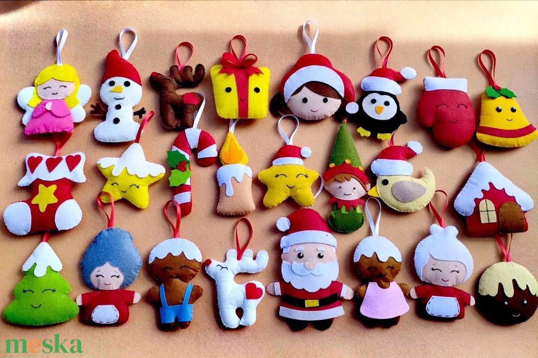 Karácsonyi dísz szett - karácsony - karácsonyi lakásdekoráció - karácsonyfadíszek - Meska.hu