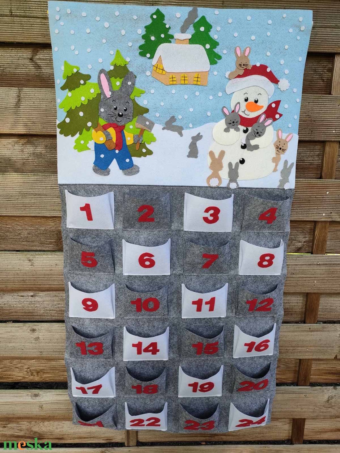 Nyuszis adventi naptár - karácsony - adventi díszek - adventi naptár - Meska.hu Nyuszis adventi naptár - karácsony - adventi díszek - adventi naptár - Meska.hu