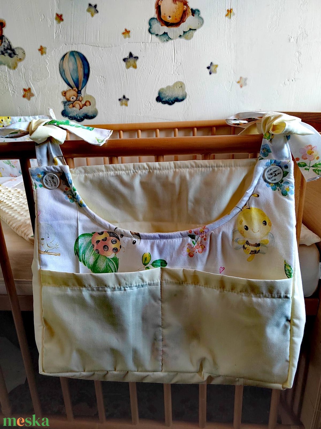 Katicás baba ágynemű szett - otthon & életmód - babaszoba, gyerekszoba - baba ágynemű - Meska.hu
