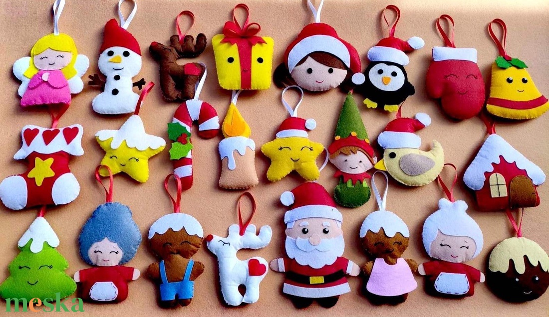 Karácsonyi dísz szett - karácsony - karácsonyi lakásdekoráció - karácsonyfadíszek - Meska.hu