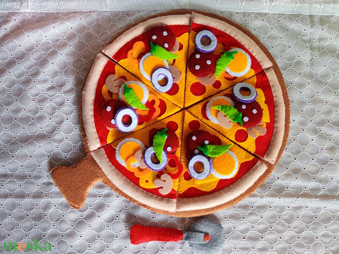 Pizza szett - játék & sport - gyerekkonyha - játék ételek - Meska.hu