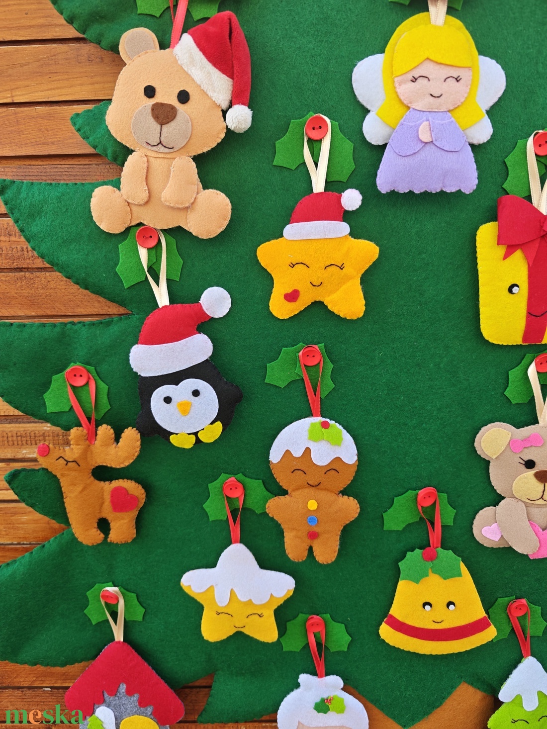 Filc díszíthető fenyő - adventi naptár - karácsony - adventi díszek - adventi naptár - Meska.hu