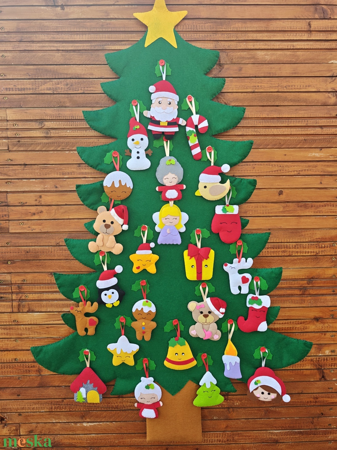 Filc díszíthető fenyő - adventi naptár - karácsony - adventi díszek - adventi naptár - Meska.hu