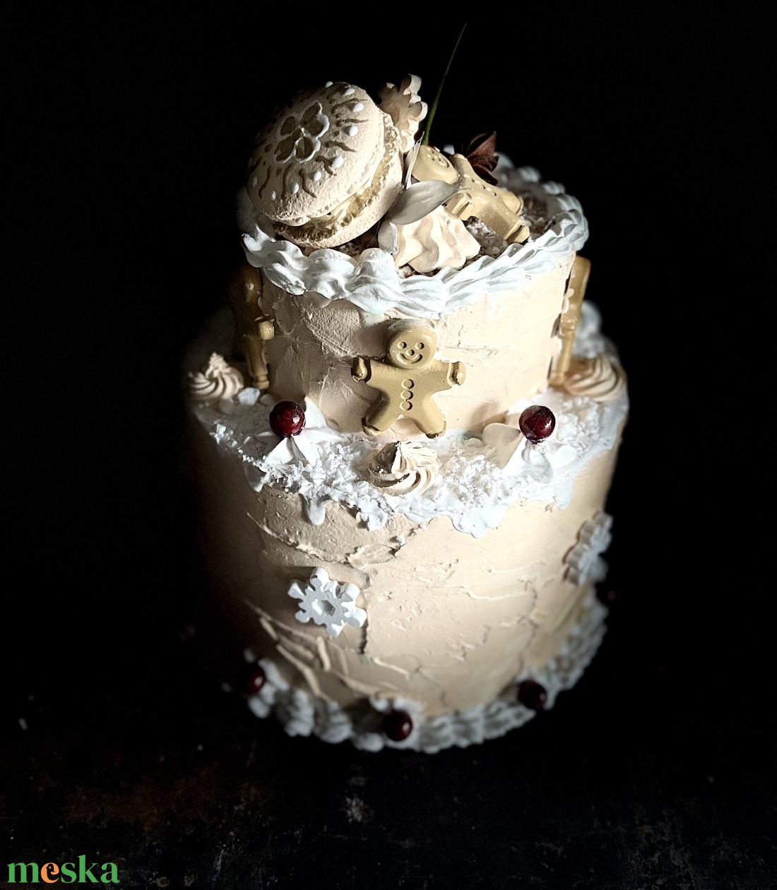 Karácsonyi torta replika - karácsony - karácsonyi lakásdekoráció - karácsonyi lakásdíszek - Meska.hu