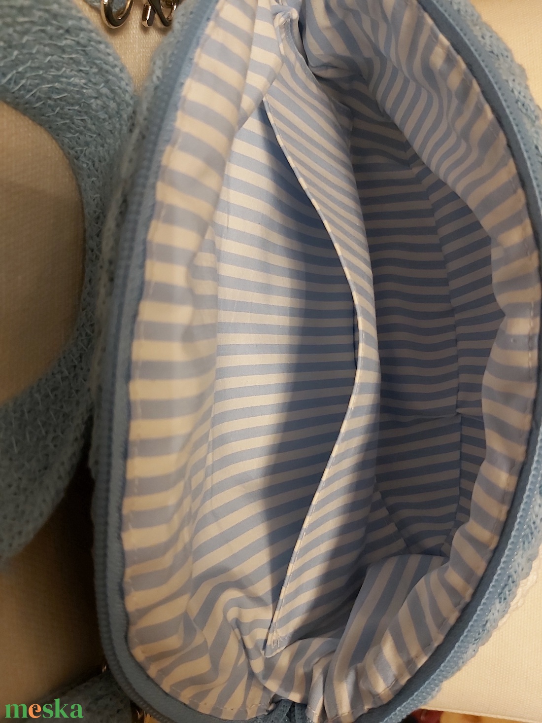 Horgolt pingvin övtáska újrahasznosított pamut zsinórfonalból  - táska & tok - kézitáska & válltáska - válltáska - Meska.hu