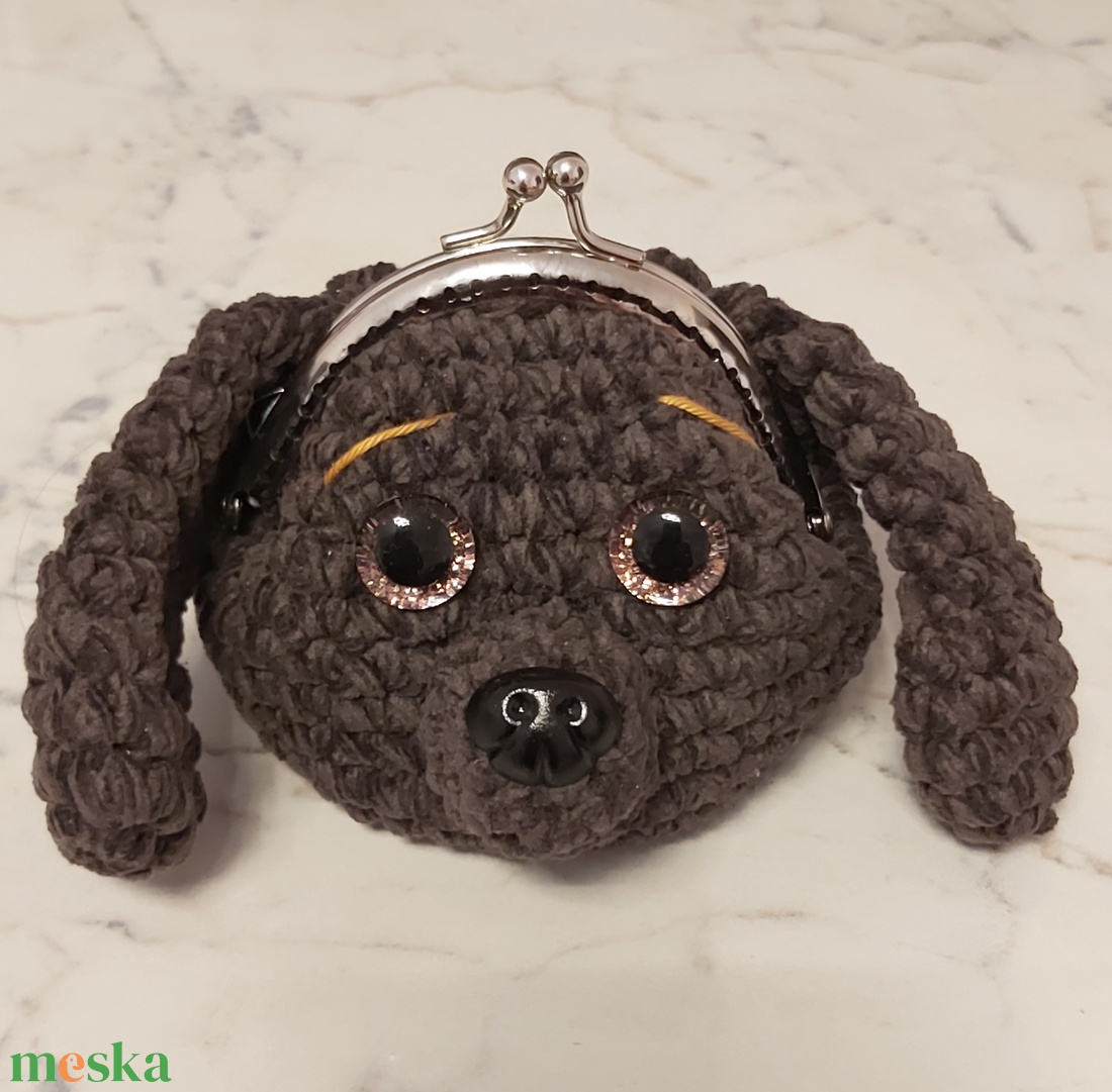 Mini horgolt nagyfülű kutya pénztárca - táska & tok - pénztárca & más tok - aprópénztartó - Meska.hu