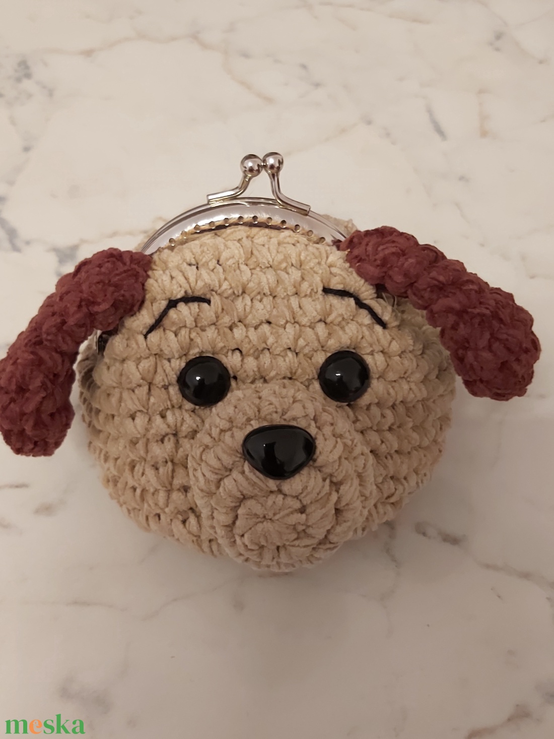 Mini horgolt kutya pénztárca - táska & tok - pénztárca & más tok - aprópénztartó - Meska.hu
