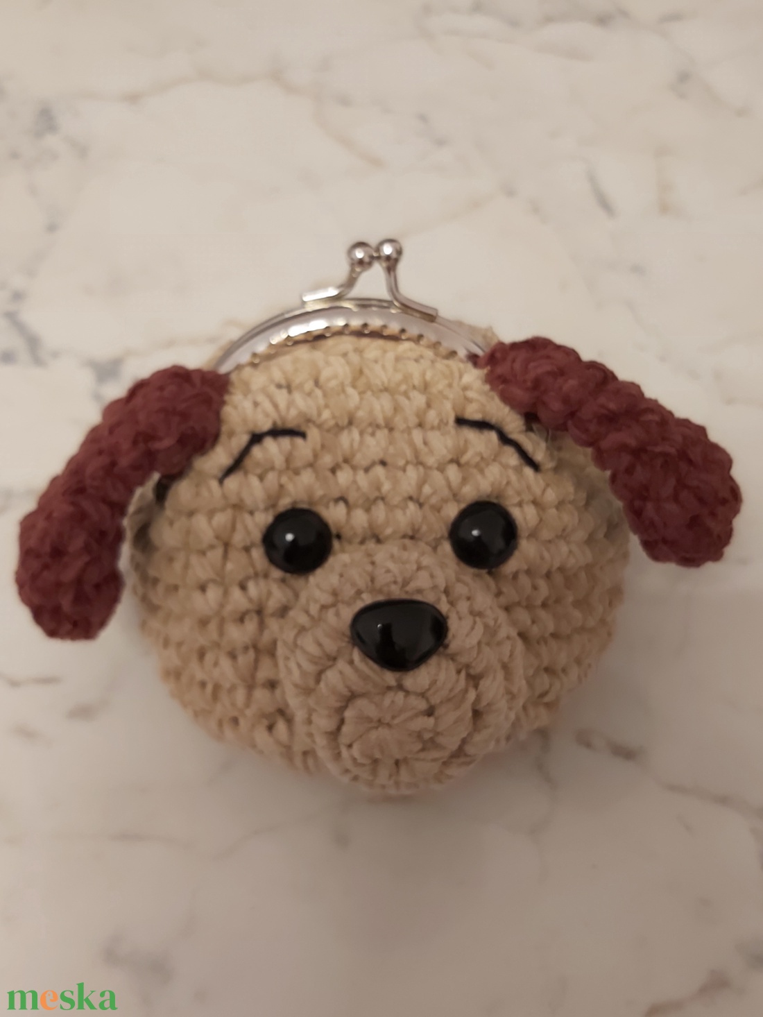 Mini horgolt kutya pénztárca - táska & tok - pénztárca & más tok - aprópénztartó - Meska.hu