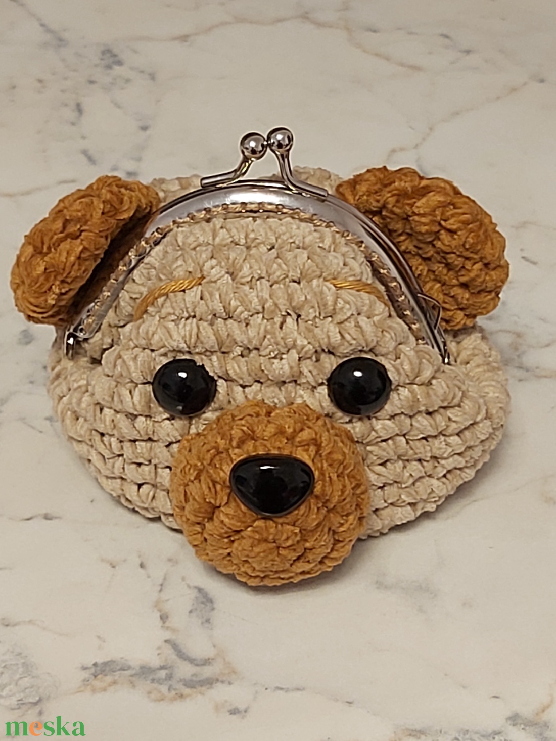 Mini horgolt mackó pénztárca - táska & tok - pénztárca & más tok - aprópénztartó - Meska.hu