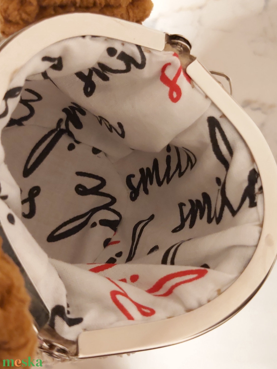 Mini horgolt mackó pénztárca - táska & tok - pénztárca & más tok - aprópénztartó - Meska.hu