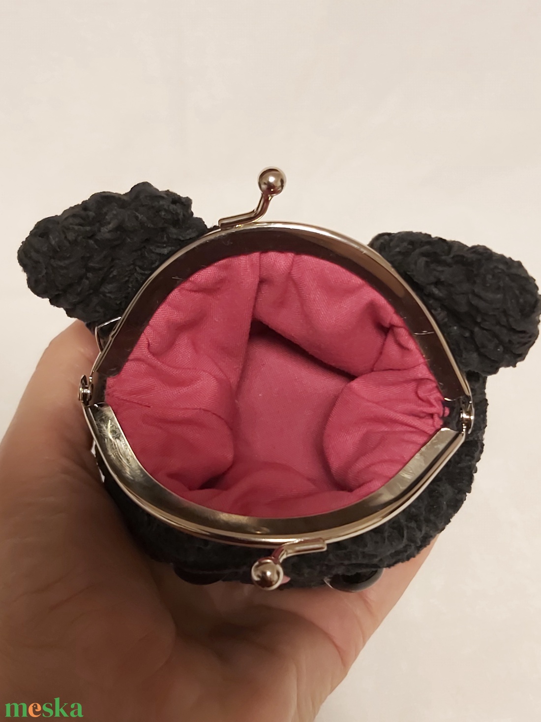 Mini horgolt cica pénztárca - táska & tok - pénztárca & más tok - aprópénztartó - Meska.hu