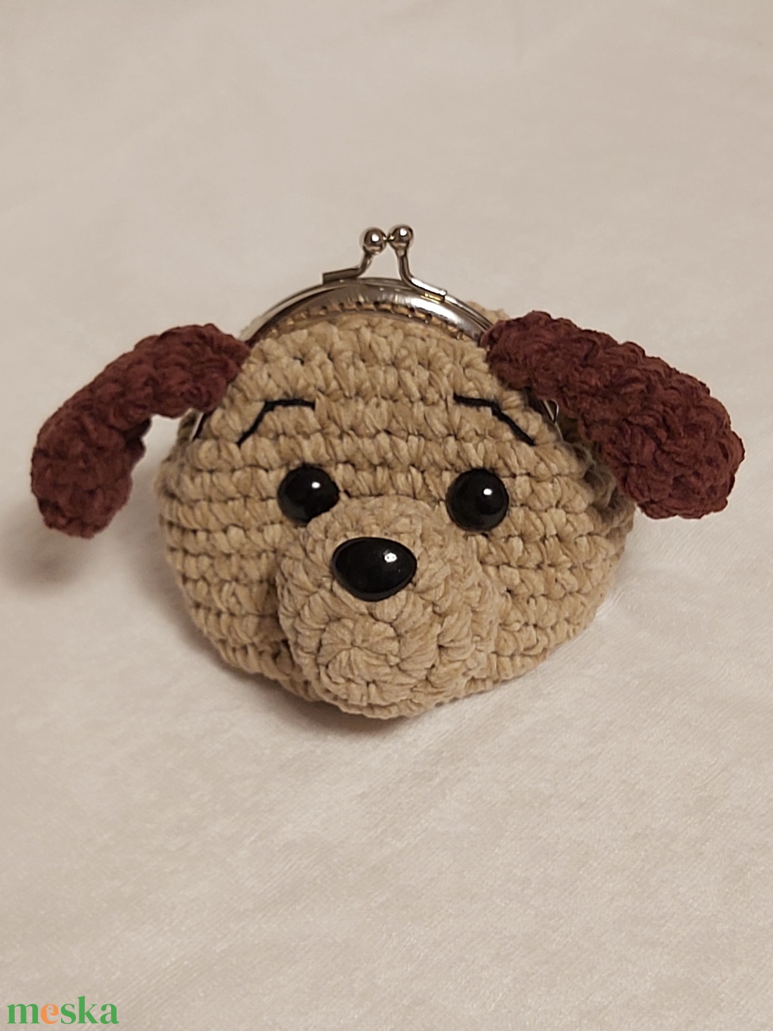 Mini horgolt kutya pénztárca - táska & tok - pénztárca & más tok - aprópénztartó - Meska.hu
