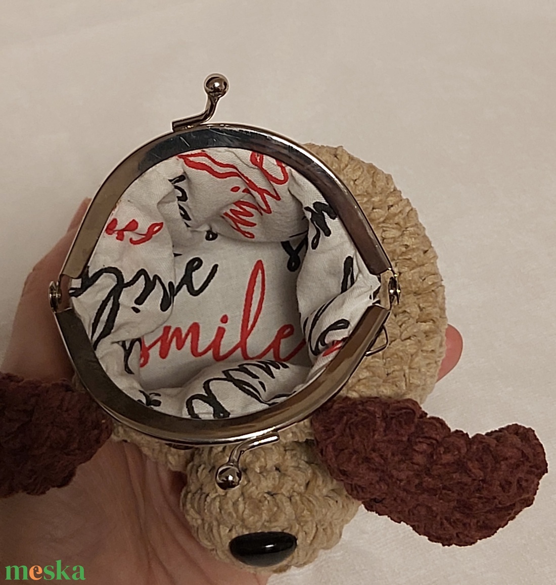 Mini horgolt kutya pénztárca - táska & tok - pénztárca & más tok - aprópénztartó - Meska.hu