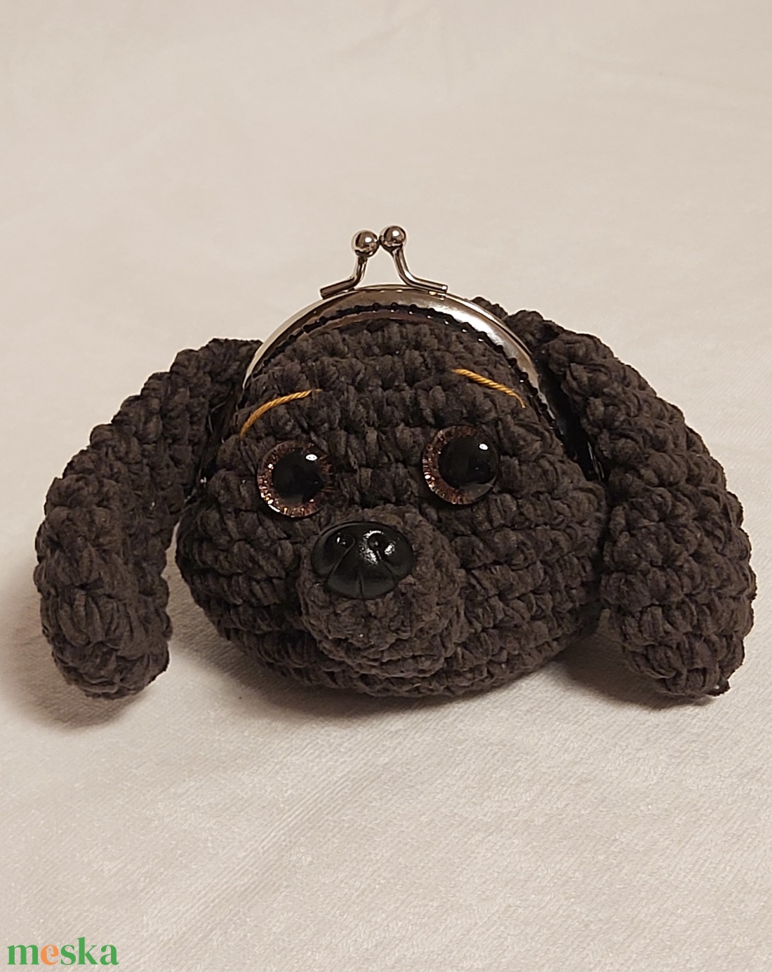 Horgolt nagyfülű kutya pénztárca - táska & tok - pénztárca & más tok - aprópénztartó - Meska.hu