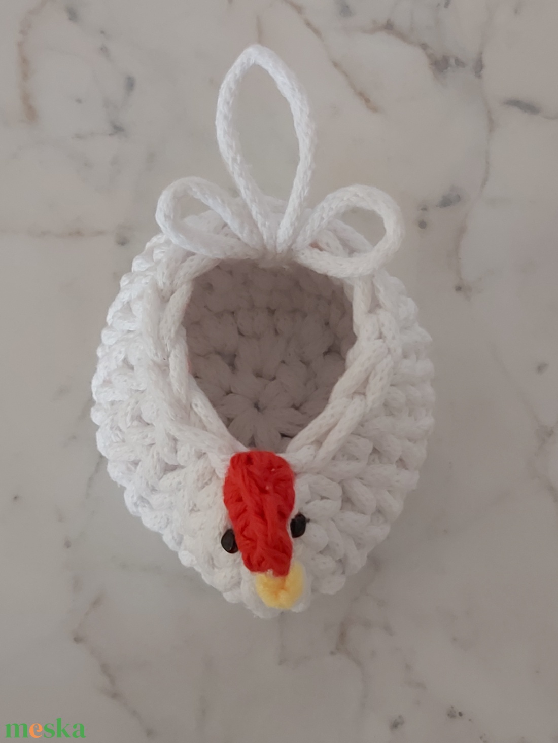 Horgolt kicsi csibe kosár - otthon & életmód - tárolás & rendszerezés - tárolókosár - Meska.hu