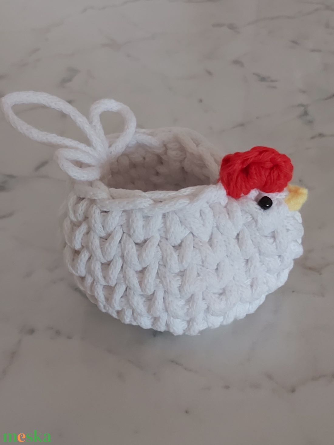 Horgolt kicsi csibe kosár - otthon & életmód - tárolás & rendszerezés - tárolókosár - Meska.hu