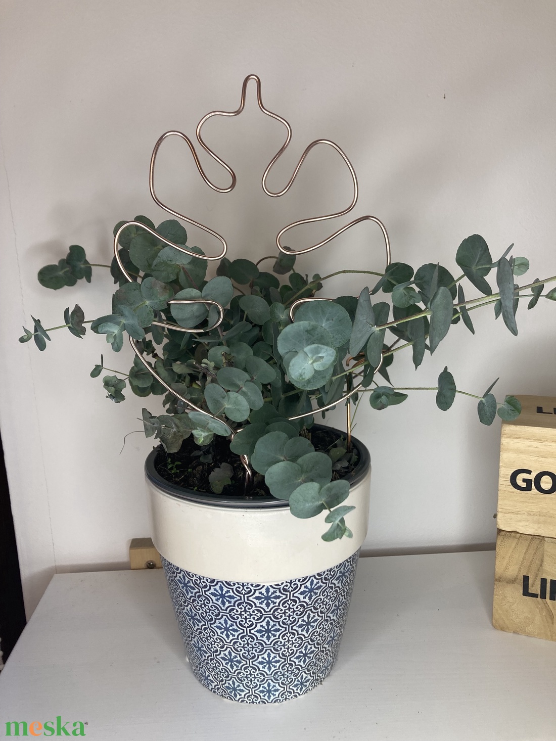 Rosegold 'Monstrea' növénytámasz álló - otthon & életmód - dekoráció - virágdísz és tartó - Meska.hu