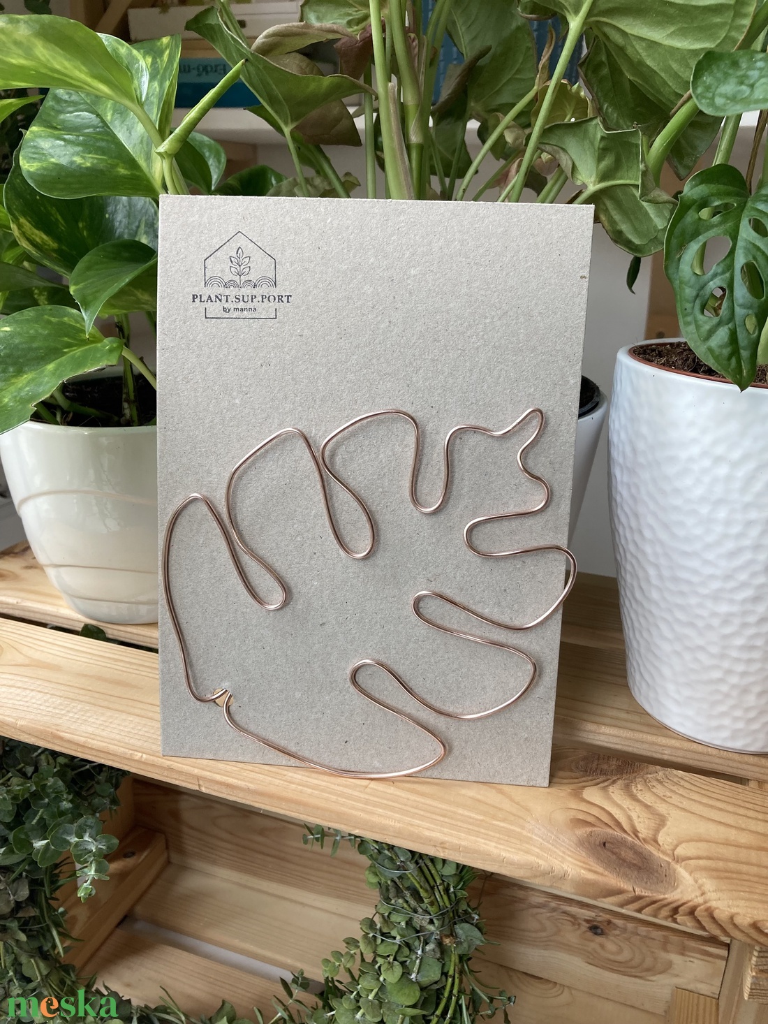 Rosegold 'Monstrea' növénytámasz álló - otthon & életmód - dekoráció - virágdísz és tartó - Meska.hu