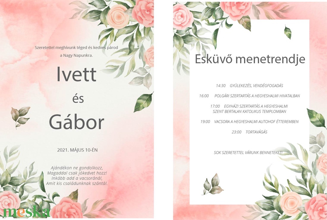 Esküvői meghívó - PL1541 - esküvő - meghívó & kártya - meghívó - Meska.hu