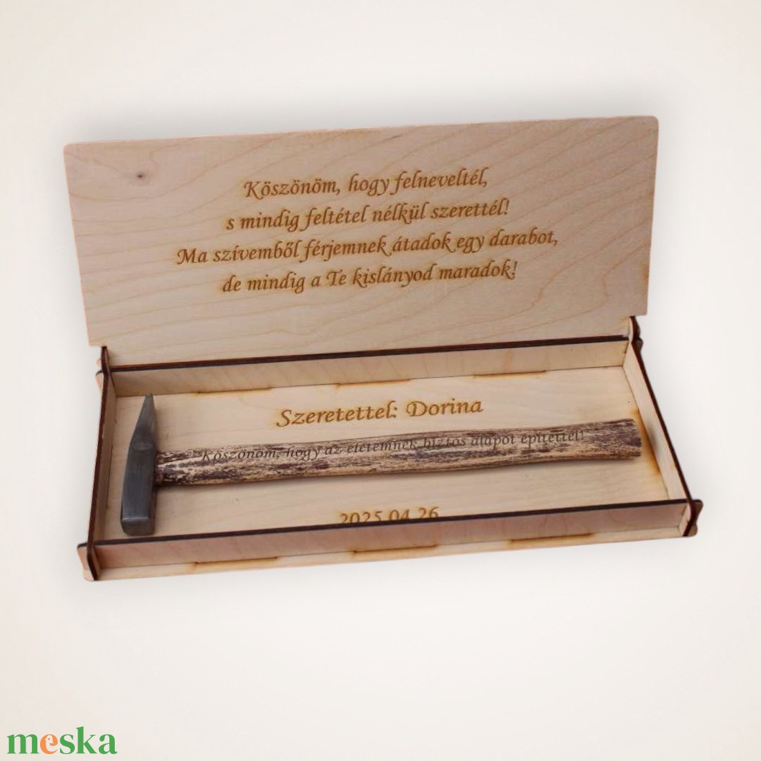 Szülőköszöntő ajándék apának esküvőre � egyedi gravírozott fa emlékdoboz (PLSZ1508) - esküvő - emlék & ajándék - szülőköszöntő ajándék - Meska.hu