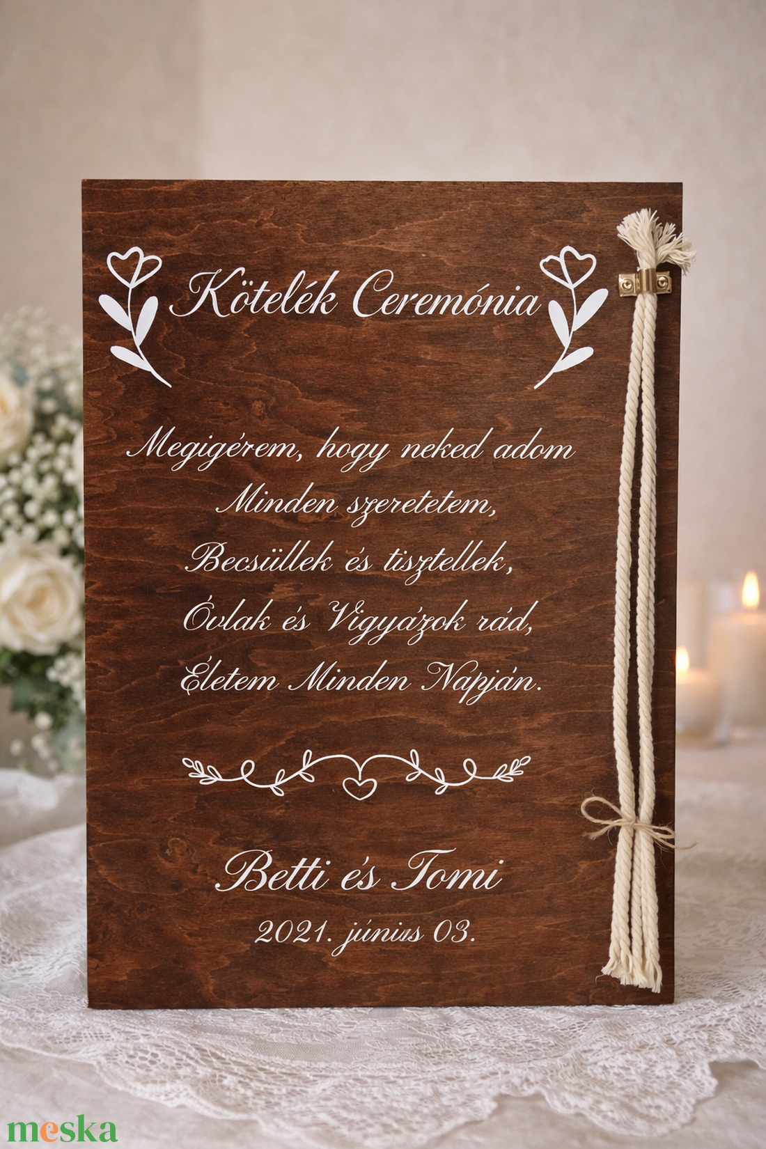Kötelék Ceremónia Tábla- Rusztikus (PSZ02) - esküvő - emlék & ajándék - nászajándék - ceremónia szett - Meska.hu