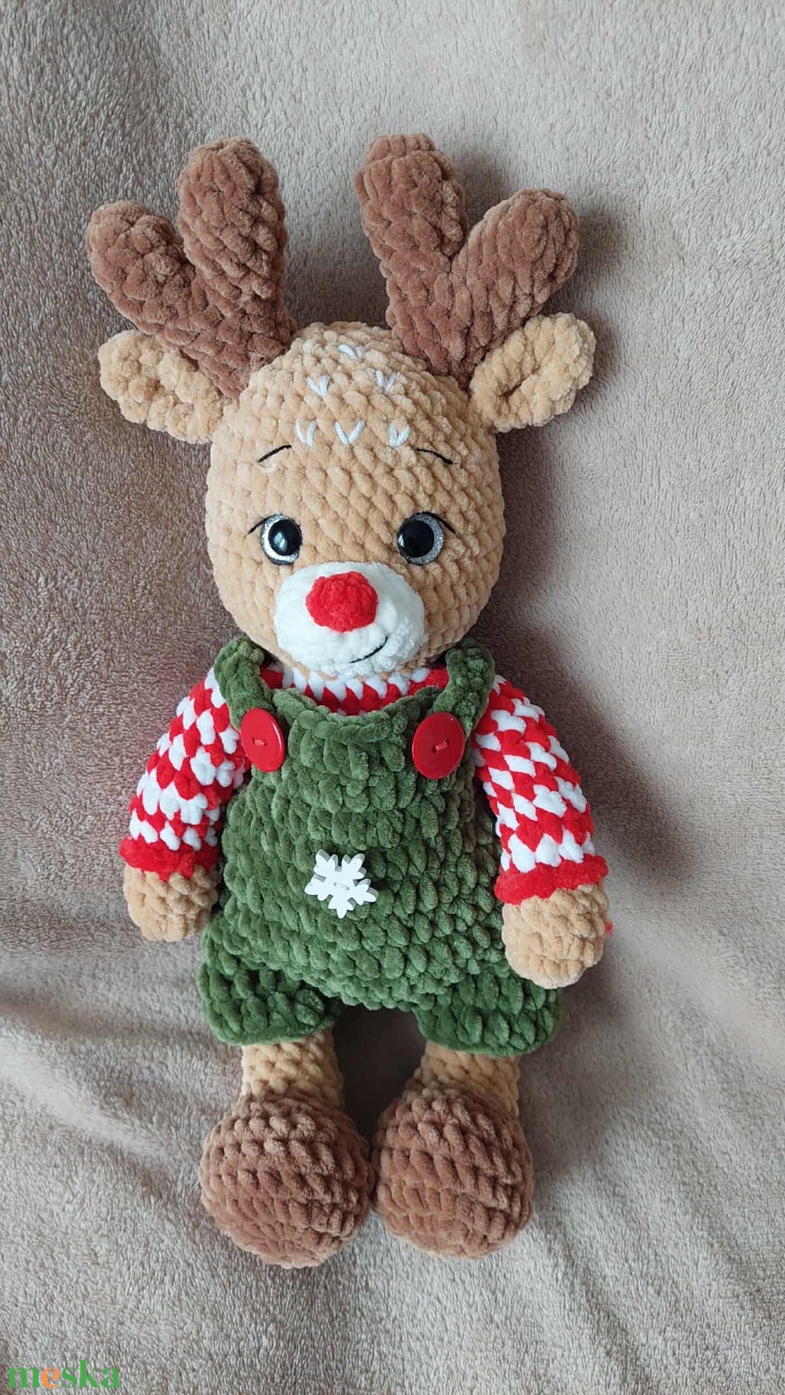 Karácsonyi szarvas -  40 cm - karácsony - karácsonyi lakásdekoráció - karácsonyi manók, figurák - Meska.hu