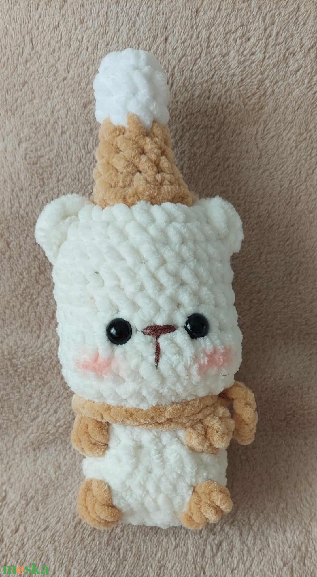 Karácsonyi maci - horgolt, 18 cm - játék & sport - plüssállat & játékfigura - maci - Meska.hu