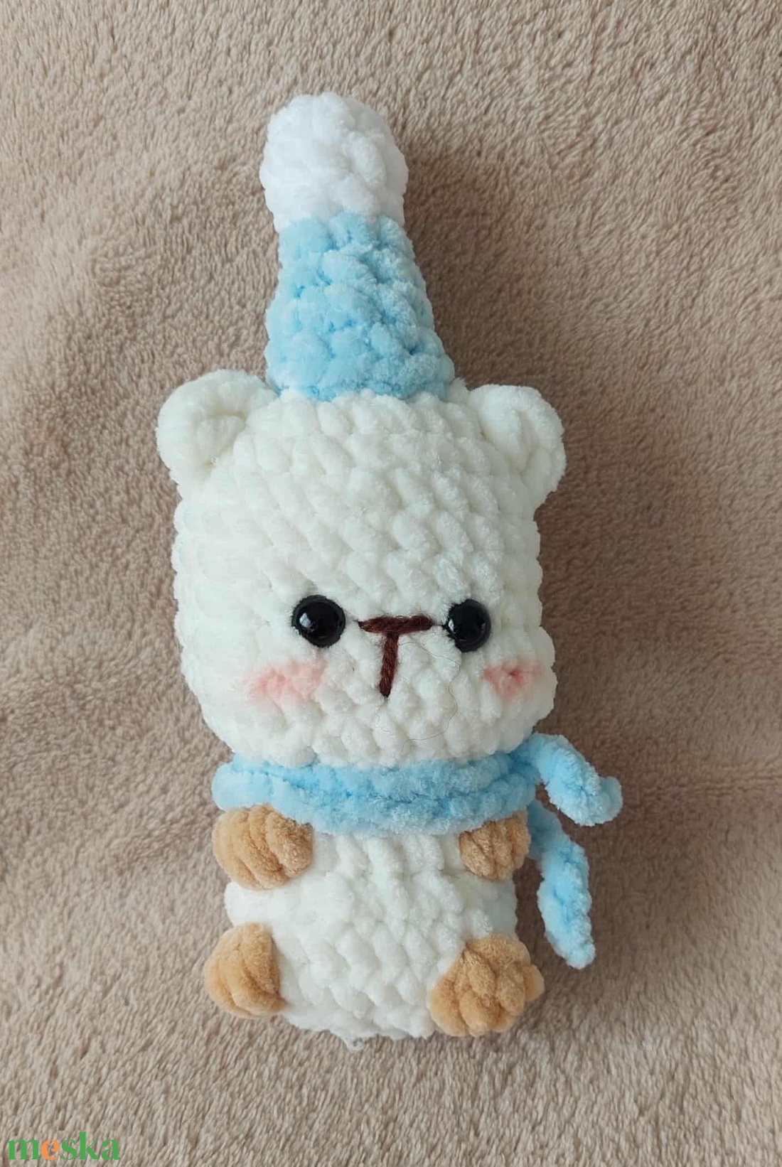 Karácsonyi maci - horgolt, 18 cm - játék & sport - plüssállat & játékfigura - maci - Meska.hu