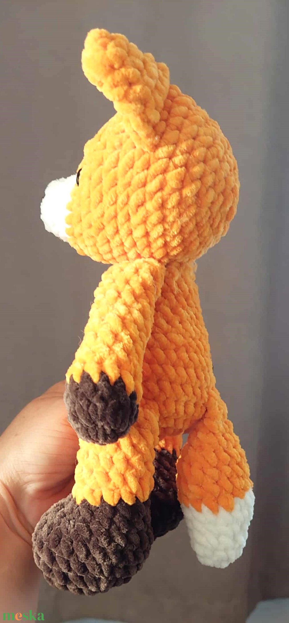 Horgolt róka - 25 cm - játék & sport - plüssállat & játékfigura - róka - Meska.hu