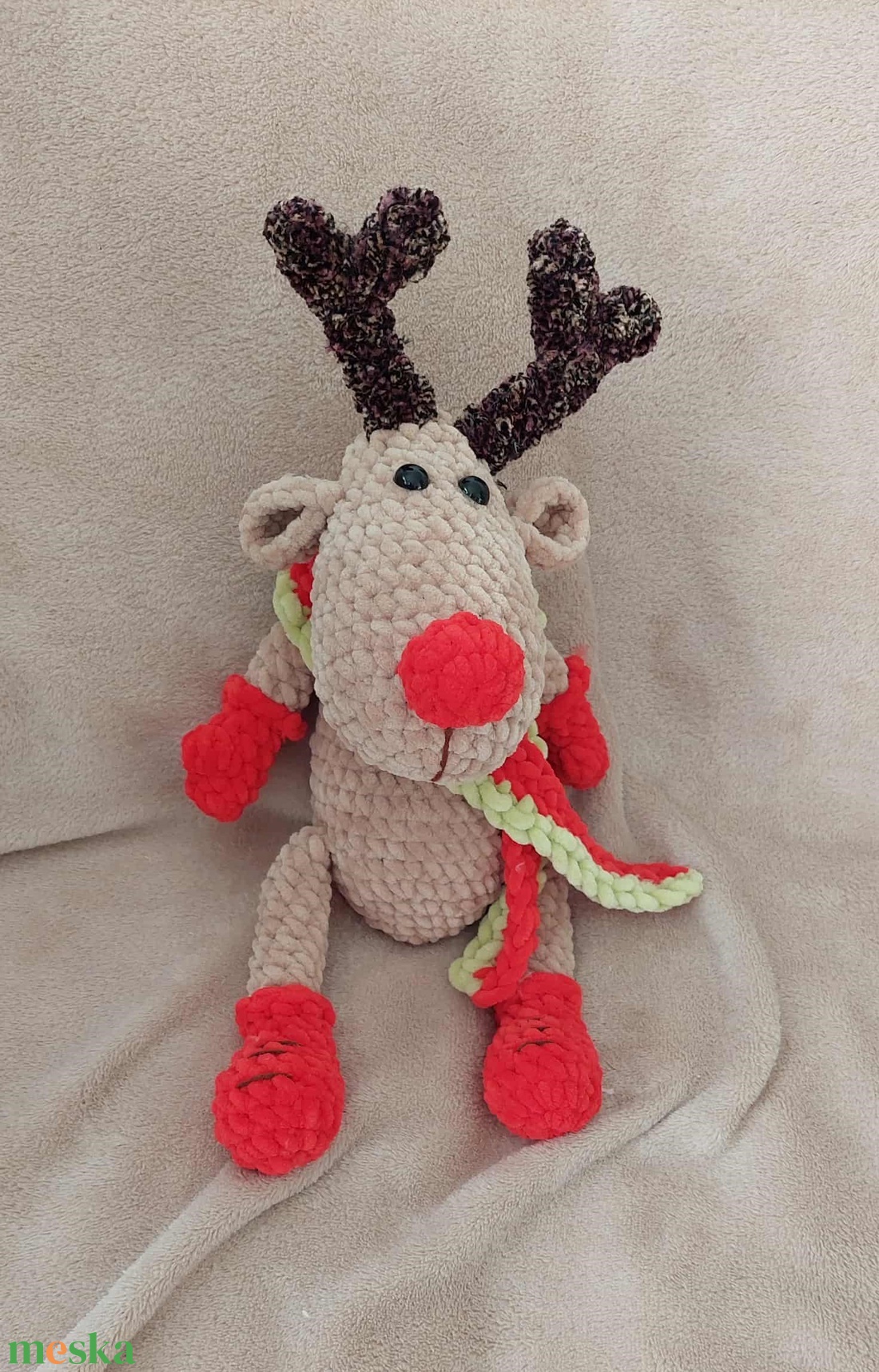 Horgolt Réni - 32 cm+az agancs - játék & sport - plüssállat & játékfigura - nyuszi - Meska.hu