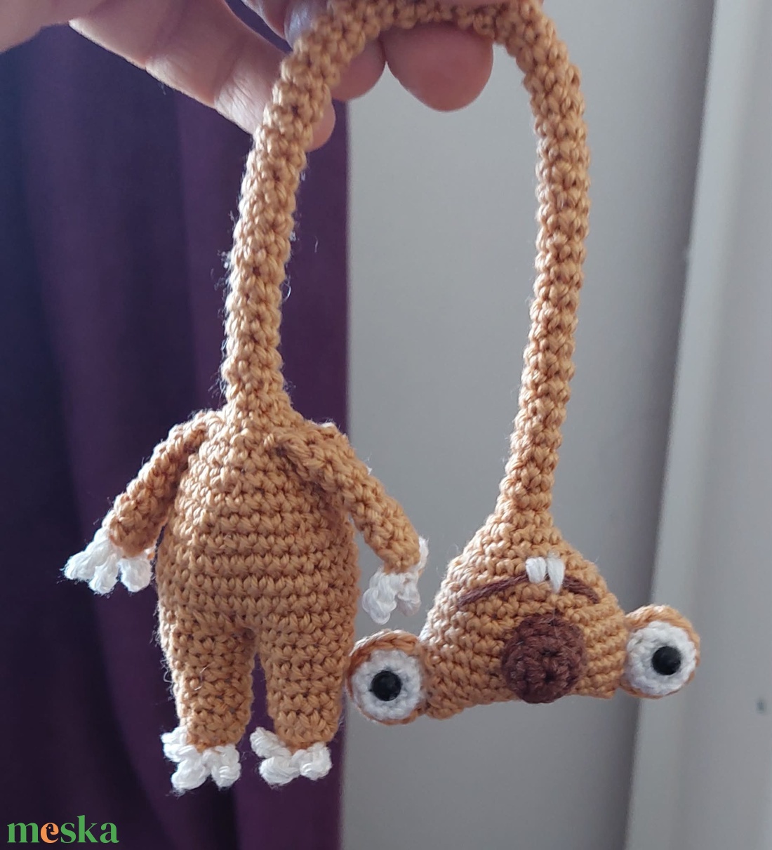 Sid, horgolt lajhár 30 cm - játék & sport - plüssállat & játékfigura - plüss mesefigurák - Meska.hu