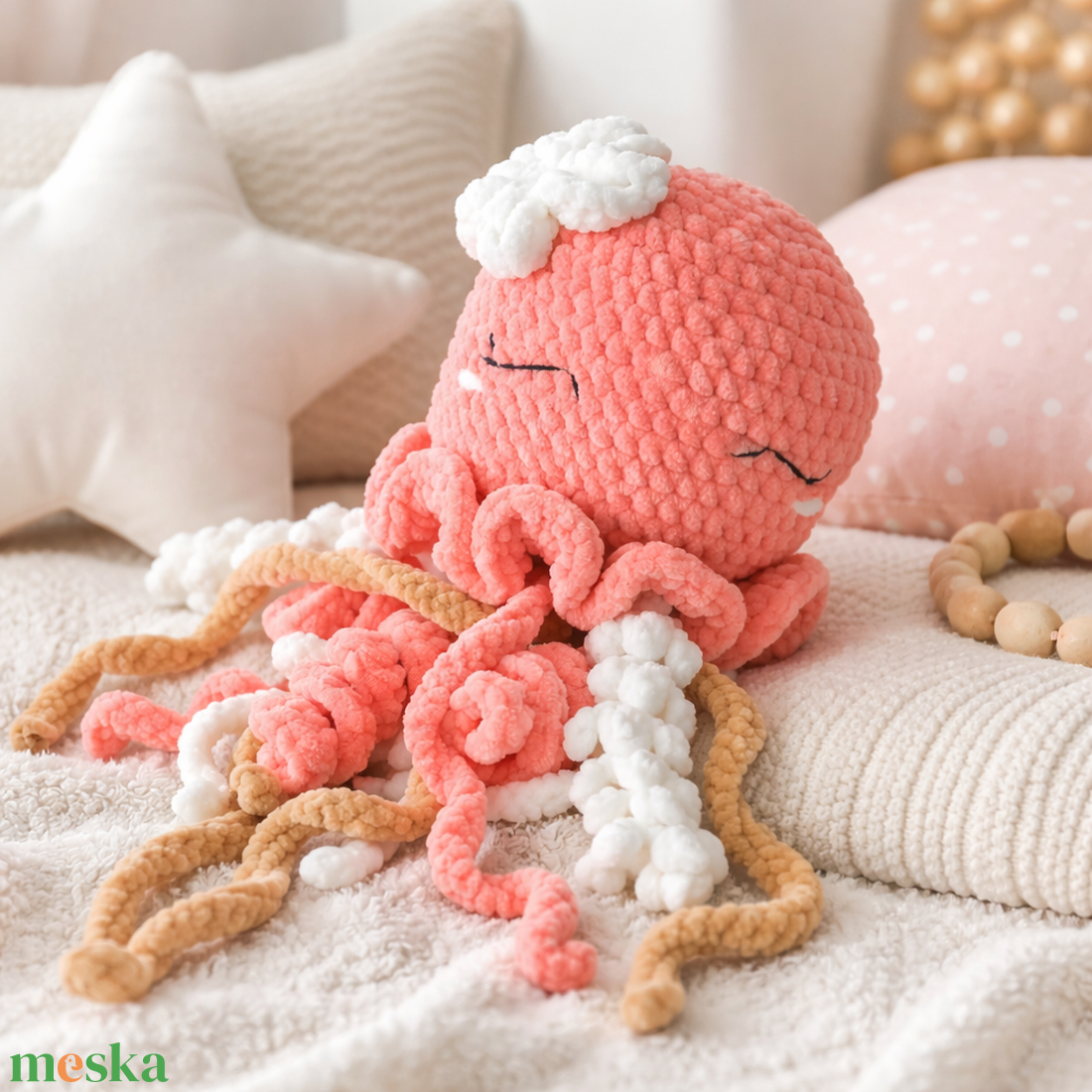 Horgolt medúza - játék & sport - plüssállat & játékfigura - polip, medúza - Meska.hu