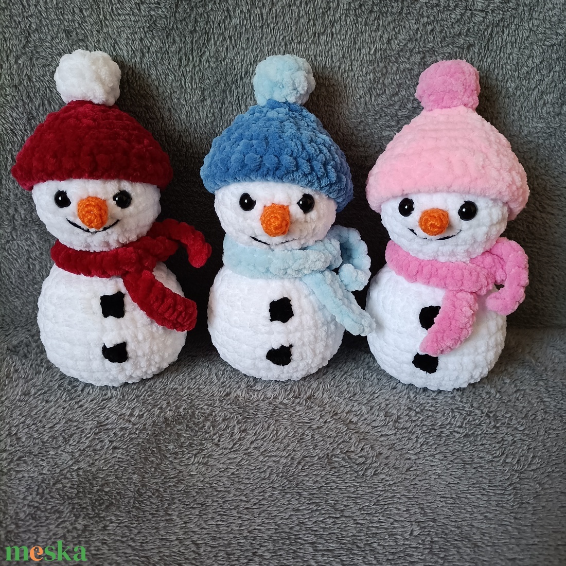 Horgolt hóember - karácsony - karácsonyi lakásdekoráció - karácsonyi manók, figurák - Meska.hu