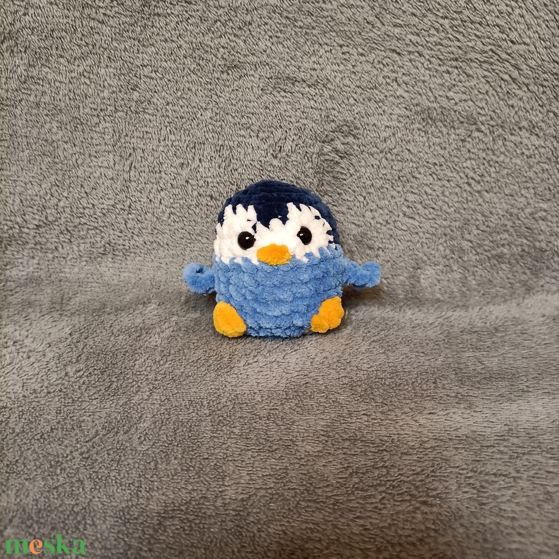 Horgolt kék pingvin  - játék & sport - plüssállat & játékfigura - pingvin - Meska.hu
