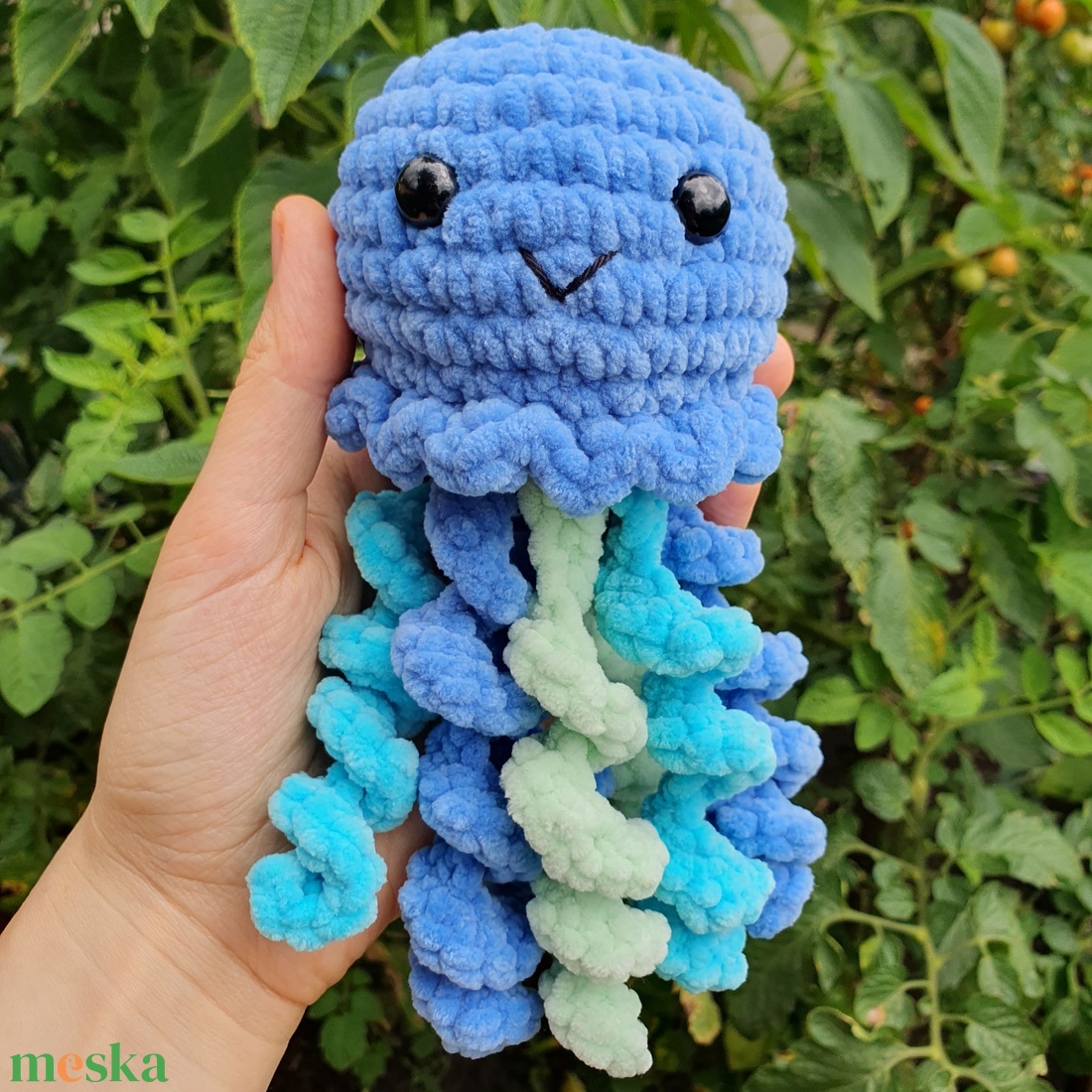 Horgolt amigurumi plüss kék medúza - játék & sport - plüssállat & játékfigura - más figura - Meska.hu