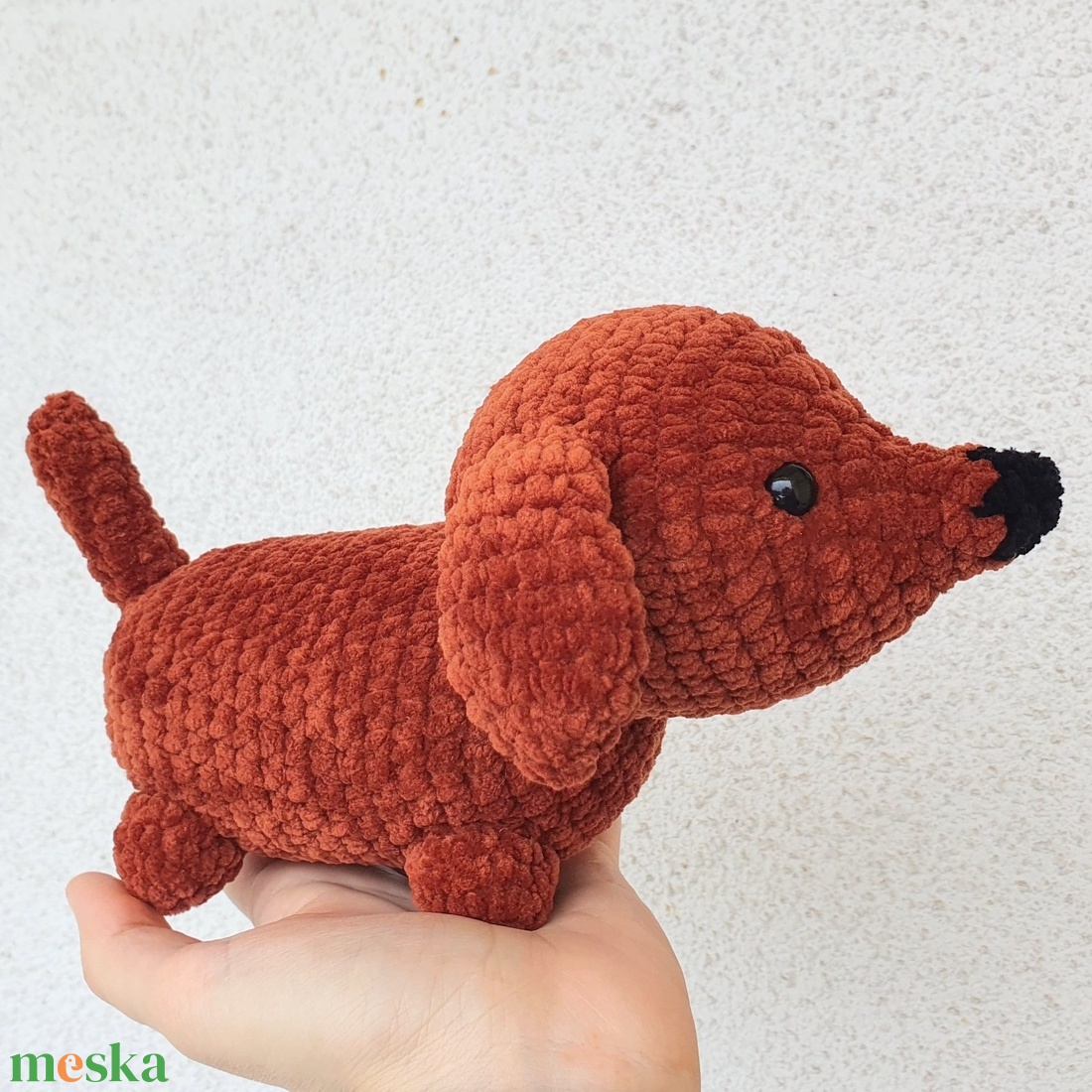 Horgolt amigurumi plüss tacskó - játék & sport - plüssállat & játékfigura - kutya - Meska.hu Horgolt amigurumi plüss tacskó - játék & sport - plüssállat & játékfigura - kutya - Meska.hu