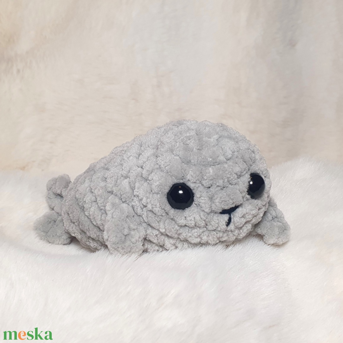 Horgolt amigurumi plüss mini fóka - játék & sport - plüssállat & játékfigura - más figura - Meska.hu