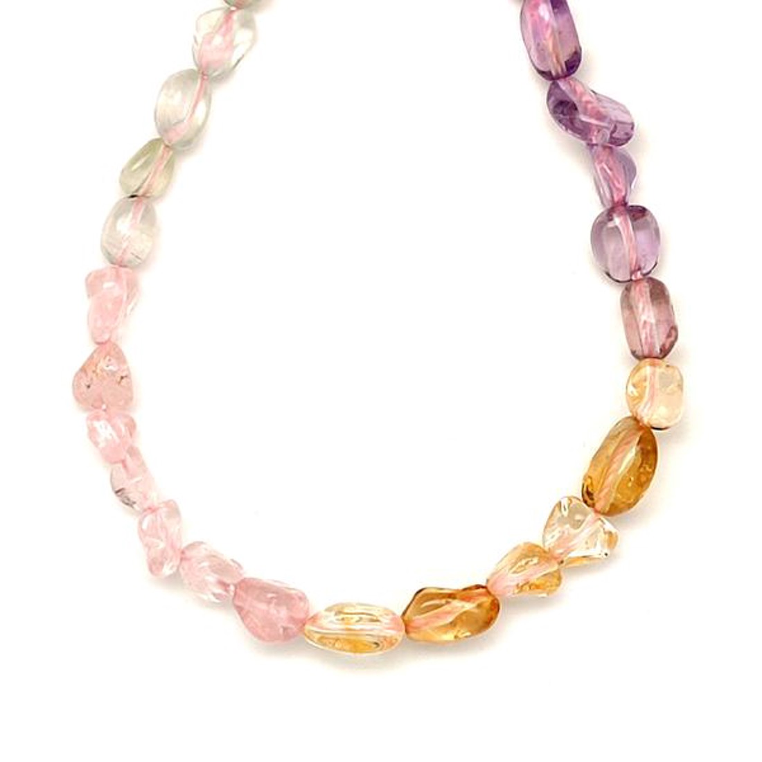 Rózsak. Prehnit Ametiszt Citrin mix pebble 6-8mm  ékszerkészítő alapanyag (füzér) - kellékek & szerszámok - ásvány alapanyag - ásványfüzér - Meska.hu