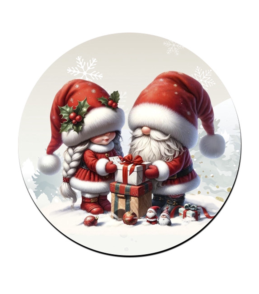 Ajándékozó karácsonyi manók mintás bögre alátét -  - Meska.hu