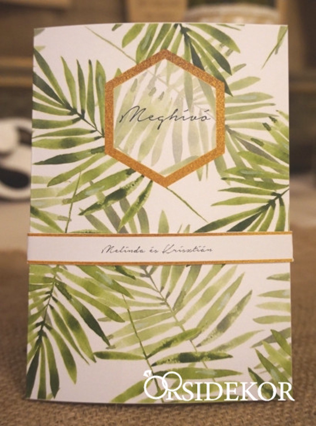 Kinyitható Greenery stílusú esküvői meghívó - esküvő - meghívó & kártya - meghívó - Meska.hu