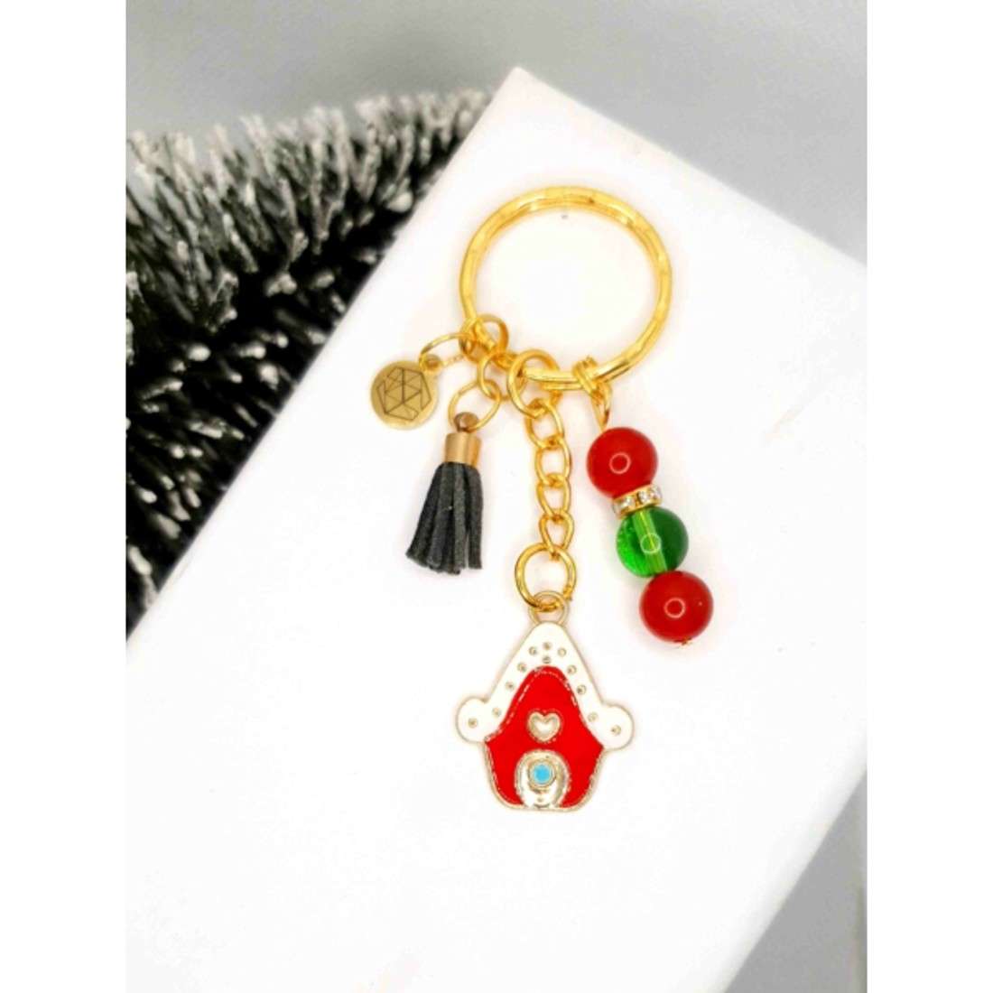 Mézeskalácsház medálos kulcstartó - táska & tok - kulcstartó & táskadísz - kulcstartó - Meska.hu