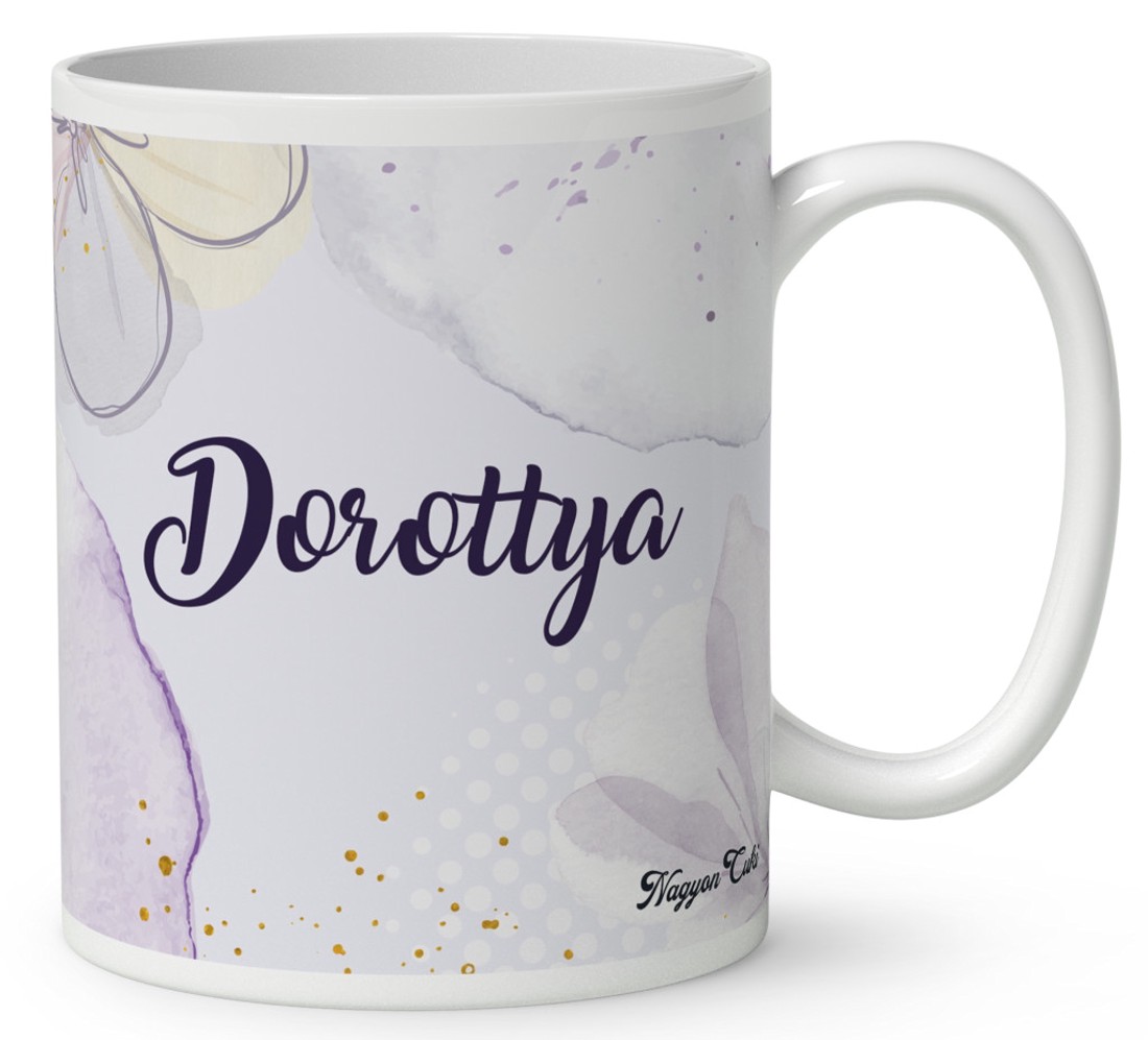 Névvel kérhető - Aranyos lila virágos tündér és a hold mintás bögre - otthon & életmód - konyhafelszerelés, tálalás - tálalás - bögre & csésze - Meska.hu