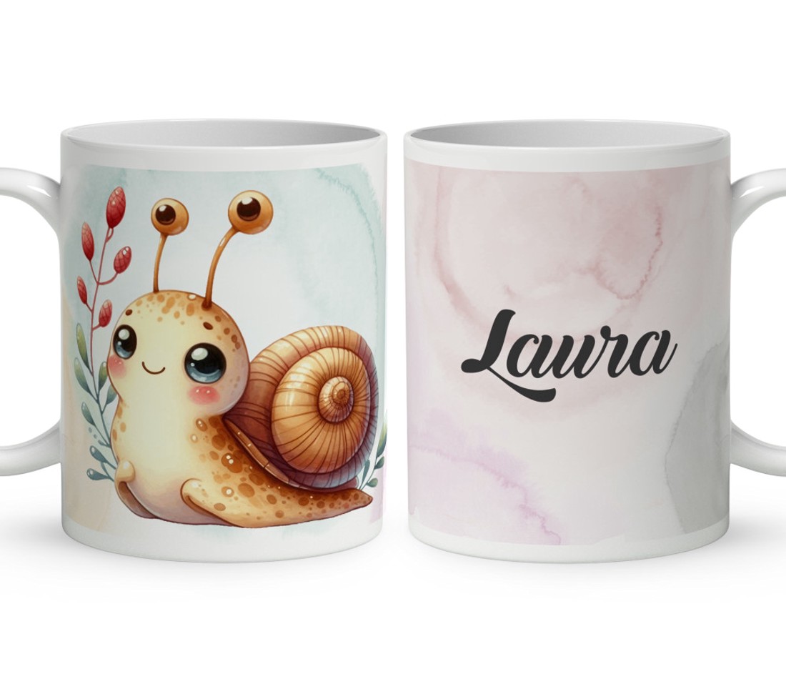 Névvel kérhető - Tündéri kis csiga mintás bögre - otthon & életmód - konyhafelszerelés, tálalás - tálalás - bögre & csésze - Meska.hu