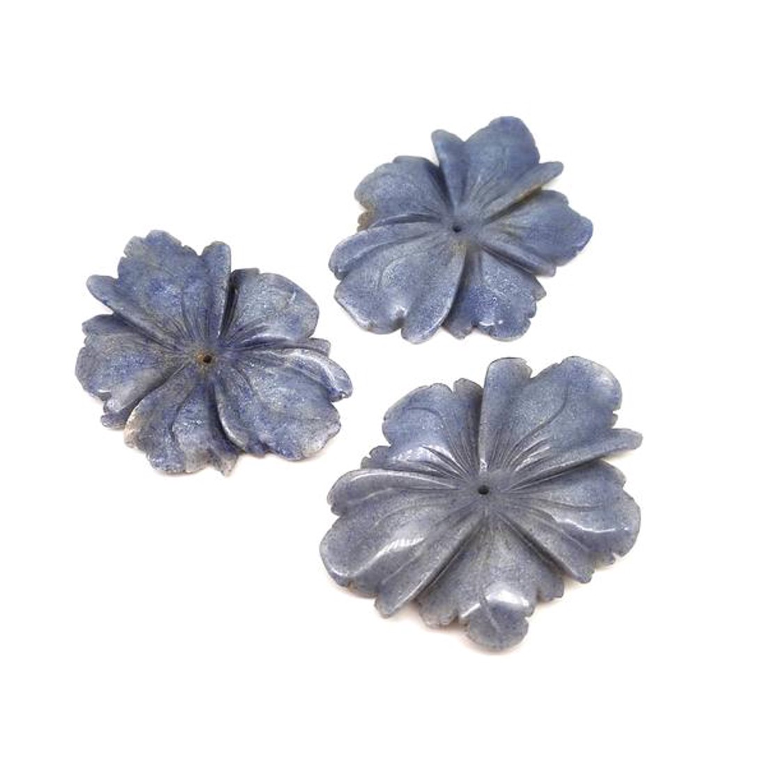 Virág faragott átfúrt Aventurin kék 6x5cm - ékszer - nyaklánc - medál - Meska.hu Virág faragott átfúrt Aventurin kék 6x5cm - ékszer - nyaklánc - medál - Meska.hu