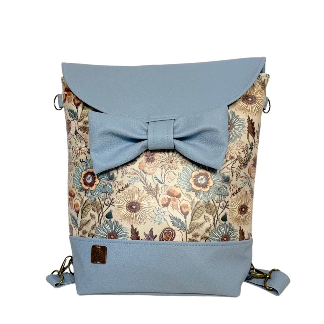 SuziartBag Kék virágos masnis 2in1 hátizsák - táska & tok - kézitáska & válltáska - válltáska - Meska.hu SuziartBag Kék virágos masnis 2in1 hátizsák - táska & tok - kézitáska & válltáska - válltáska - Meska.hu