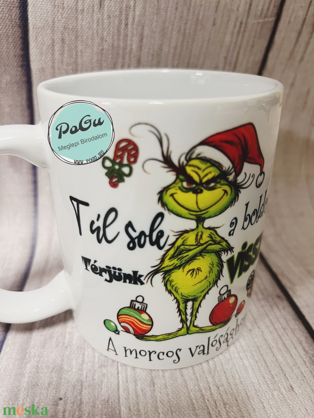 Grinch bögre - otthon & életmód - konyhafelszerelés, tálalás - tálalás - bögre & csésze - Meska.hu