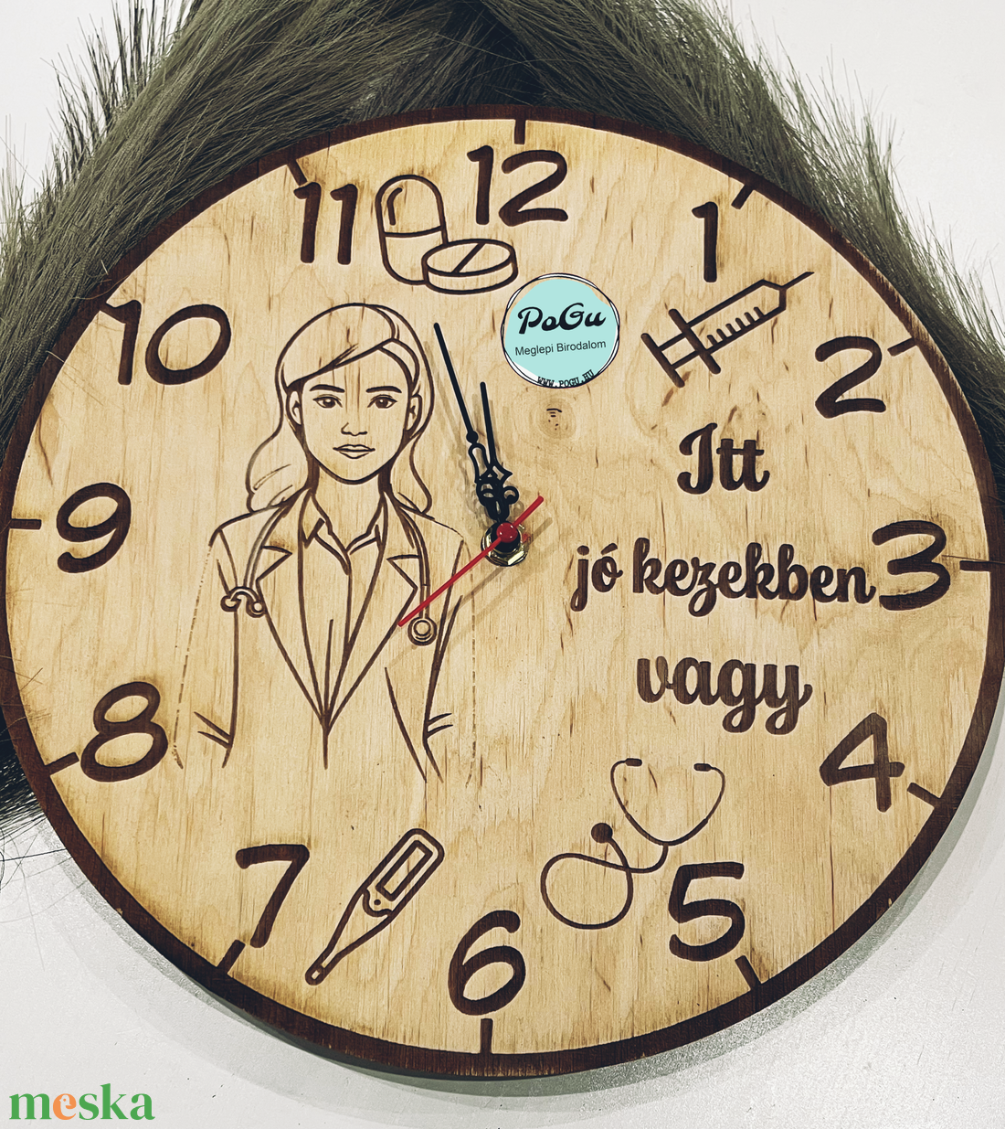 Doktor néni fali óra  - otthon & életmód - dekoráció - fali és függő dekoráció - falióra & óra - Meska.hu
