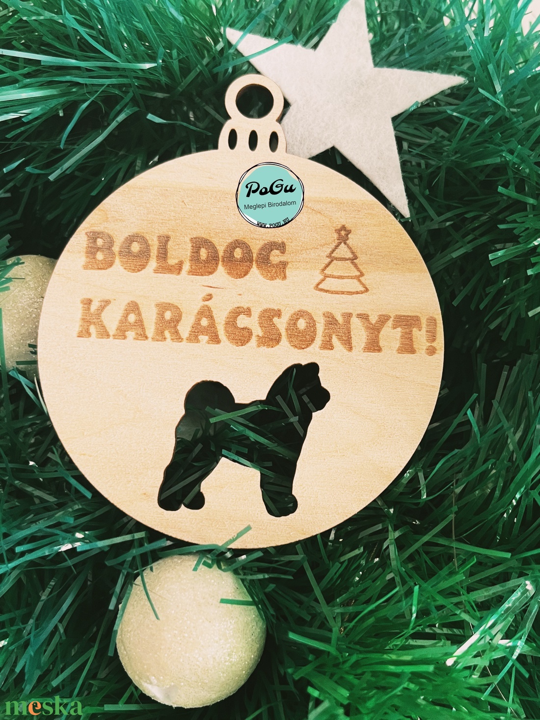 Akita karácsonyfa dísz - karácsony - karácsonyi lakásdekoráció - karácsonyfadíszek - Meska.hu